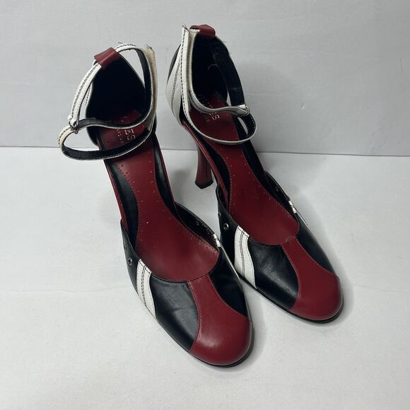Guess by Marciano Black Red Leather Slingback 4.5” Heels Women’s Size 10M - Picture 2 of 10